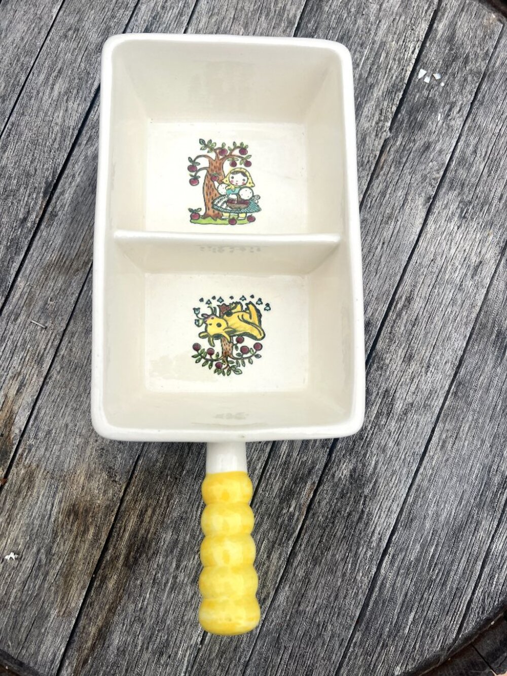 Vintage Metlox Poppytrail Divided Relish Dish with Handle | California Pottery